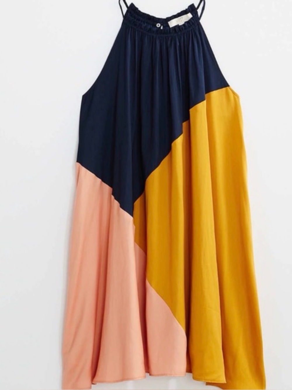 Loft color block halter swing dress